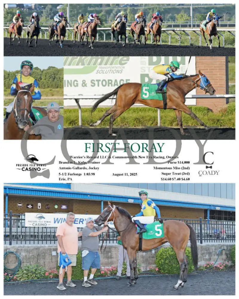 FIRST FORAY - 08-11-25 - R08 - PID Presque Isle Downs