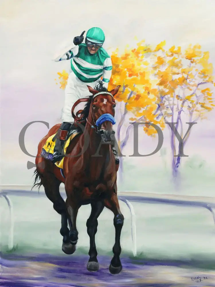 Flightline - Artist Renee Torbit Autographed 18X24 Print Breeders’ Cup