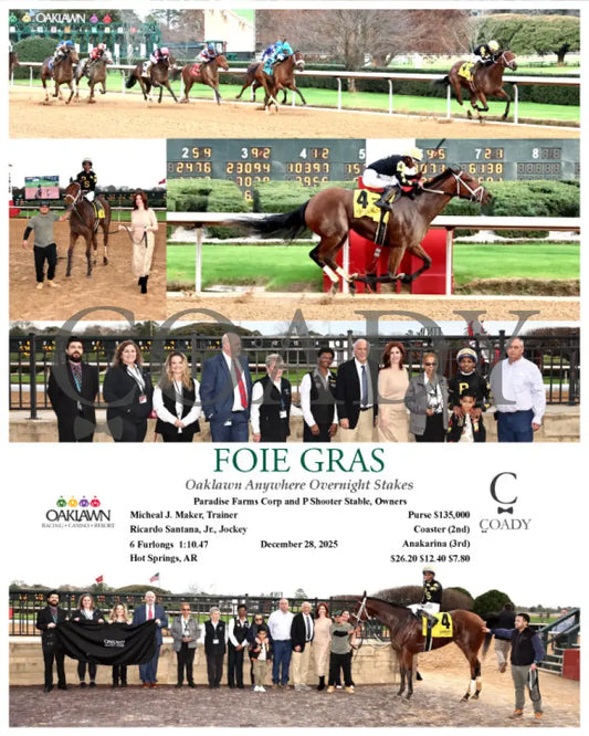 FOIE GRAS - OAKLAWN ANYWHERE OVERNIGHT STAKES - 12-28-25 - R08 - OP - Coady Media - Kurtis Coady Photography