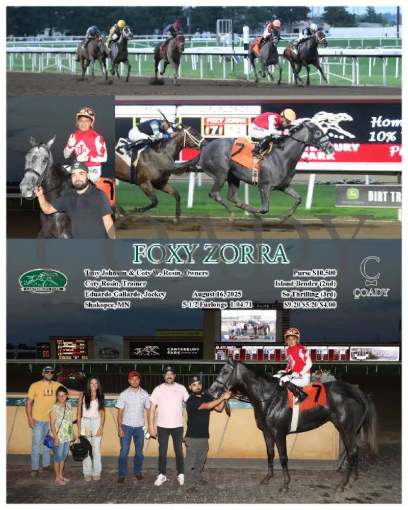 FOXY ZORRA - 08-16-25 - R07 - CBY Canterbury Park