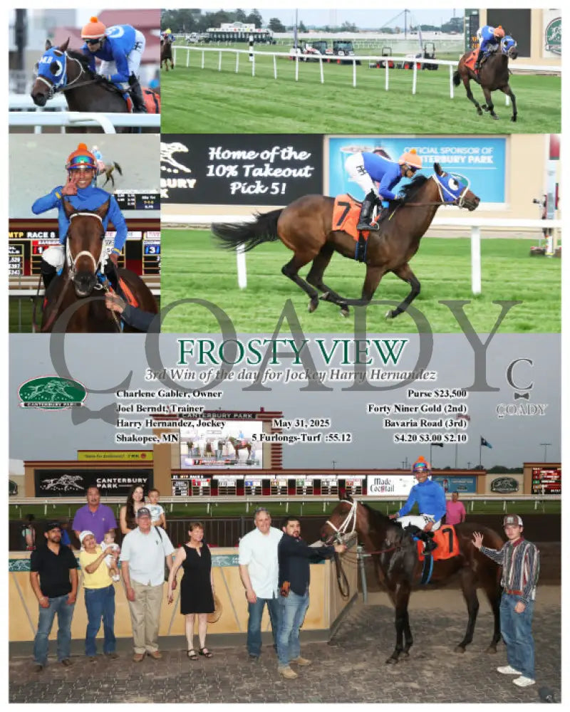 FROSTY VIEW - 3rd Win of the day for Jockey Harry Hernandez - 05-31-25 - R07 - CBY Canterbury Park