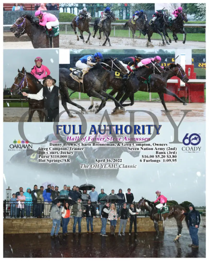 Full Authority - Hall Of Famer Steve Asmussen 04-16-22 R06 Op Oaklawn Park