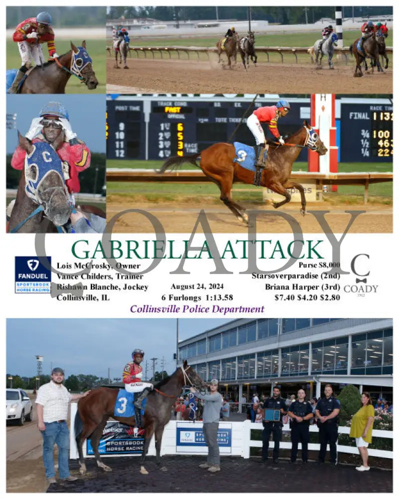 Gabriella Attack - 08-24-24 R01 Fan Fanduel Sportsbook Horse Racing