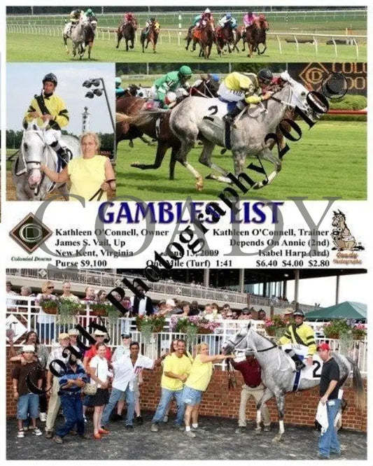 Gambles List - 6 13 2009 Colonial Downs