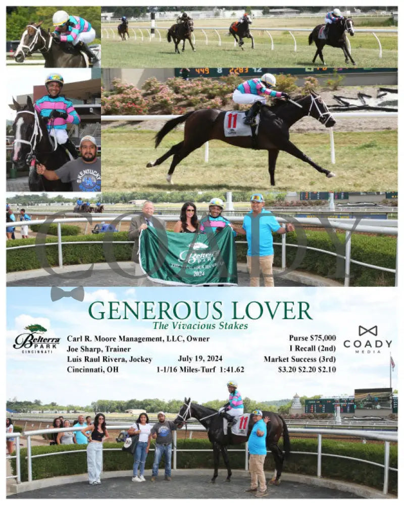 Generous Lover - The Vivacious Stakes 07-19-24 R08 Btp Belterra Park