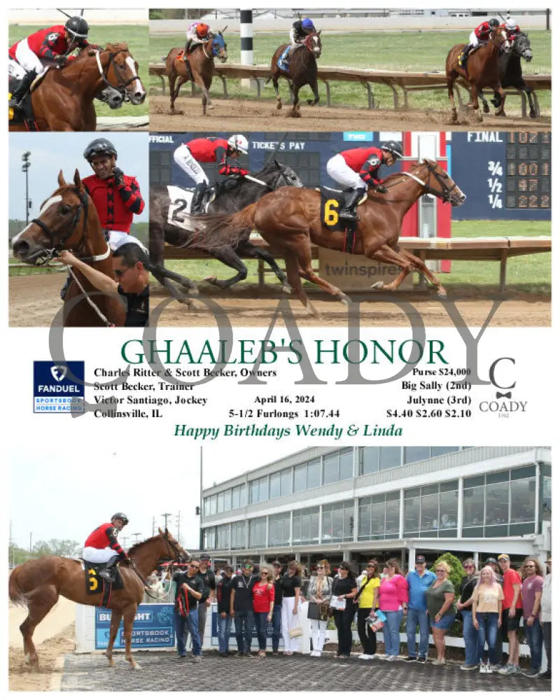 Ghaaleb’s Honor - 04 - 16 - 24 R04 Fan Fanduel Sportsbook Horse Racing