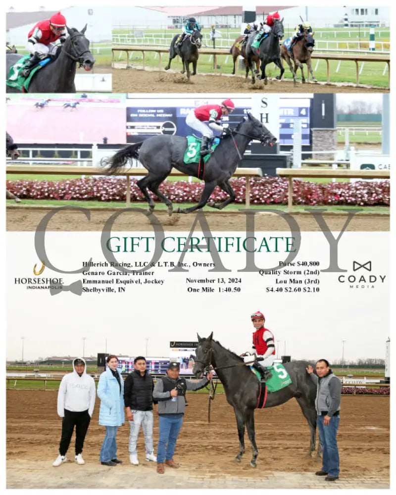 Gift Certificate - 11-13-24 R04 Ind Indiana Grand