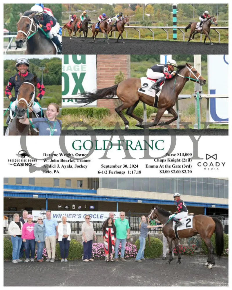 Gold Franc - 09-30-24 R02 Pid Presque Isle Downs