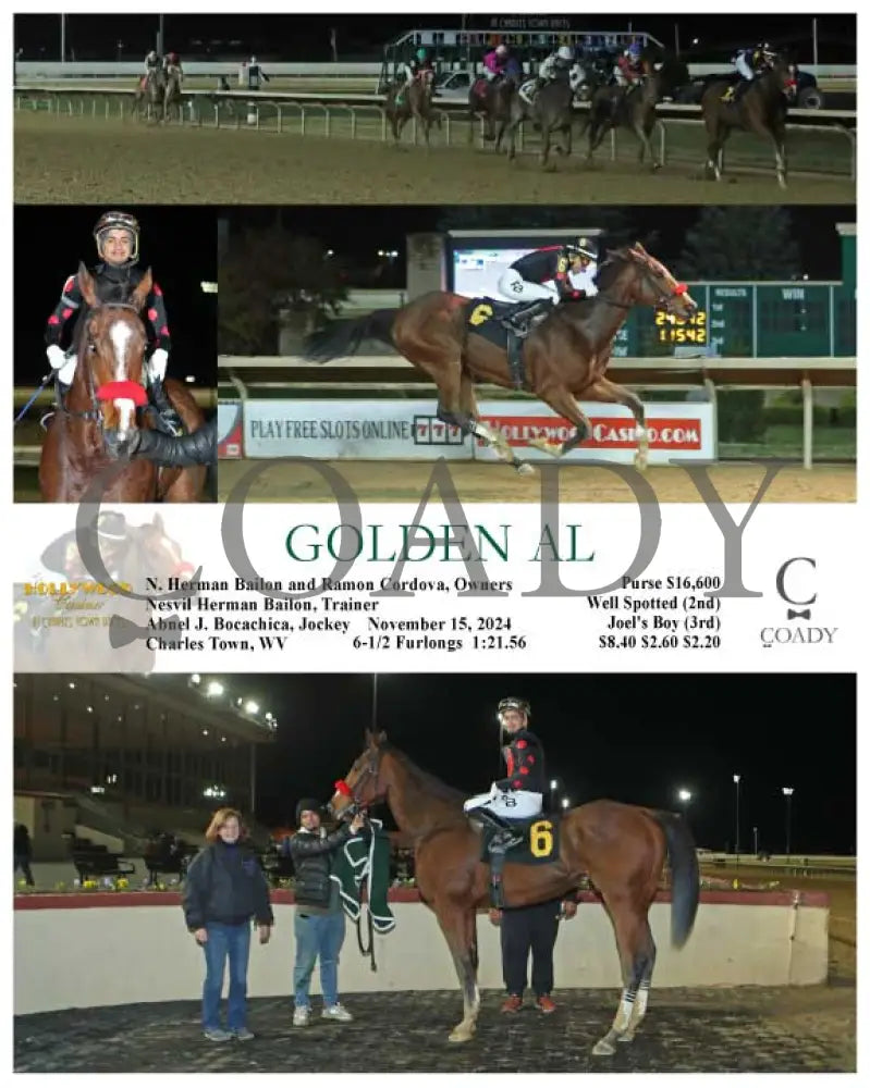 Golden Al - 11-15-24 R04 Ct Hollywood Casino At Charles Town Races