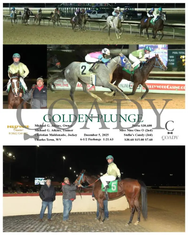 GOLDEN PLUNGE - 12-05-25 - R06 - CT Hollywood Casino at Charles Town Races
