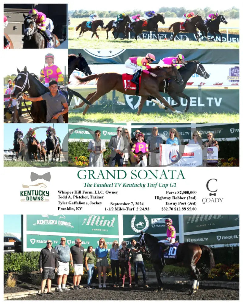 Grand Sonata - The Fanduel Tv Kentucky Turf Cup G1 09-07-24 R10 Kd Downs