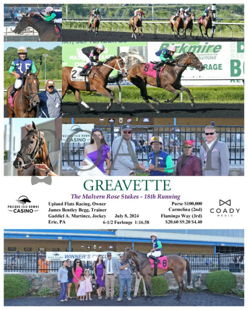 Greavette - The Malvern Rose Stakes 18Th Running 07-08-24 R07 Pid Presque Isle Downs