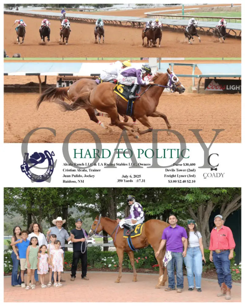 HARD TO POLITIC - 07-06-25 - R10 - RUI Ruidoso Downs