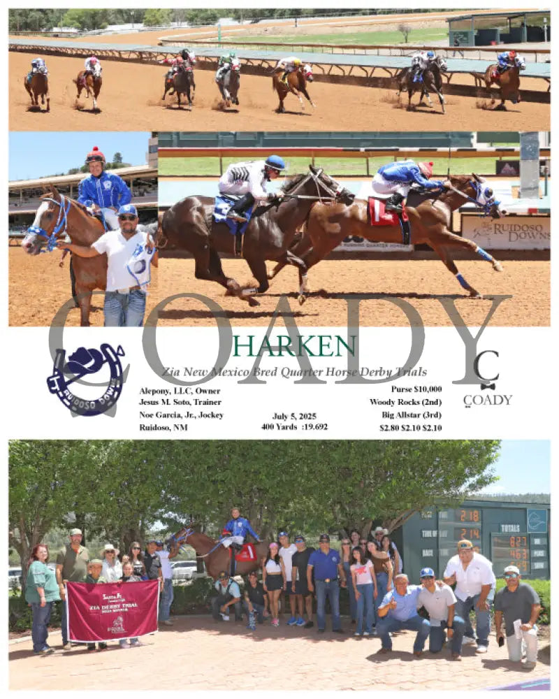 HARKEN - Zia New Mexico Bred Quarter Horse Derby Trials - 07-05-25 - R03 - RUI Ruidoso Downs