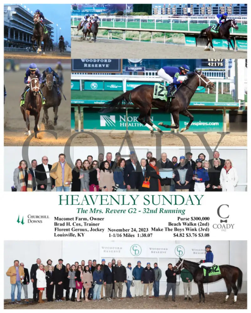 Heavenly Sunday - The Mrs. Revere G2 32Nd Running 11-24-23 R10 Cd Churchill Downs