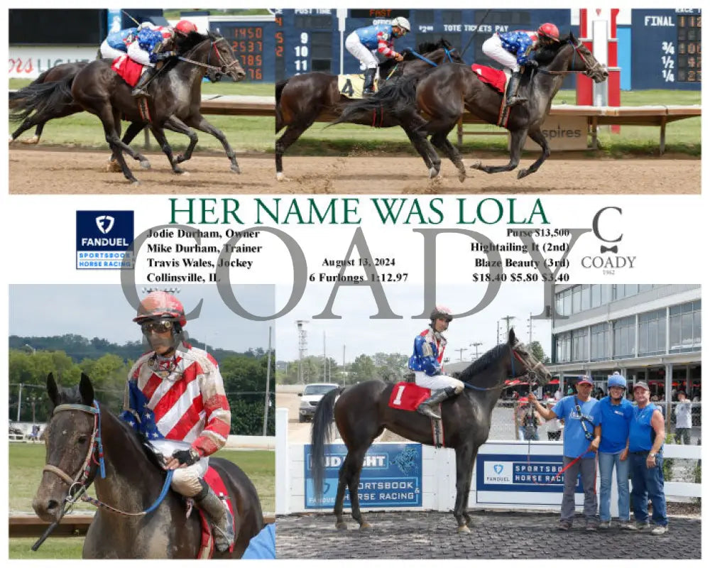 Her Name Was Lola - 08-13-24 R04 Fan Fanduel Sportsbook Horse Racing