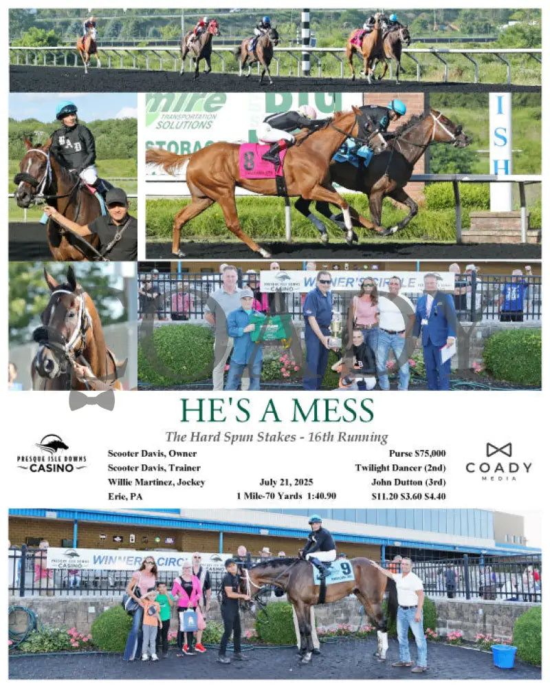 HE’S A MESS - The Hard Spun Stakes - 16th Running - 07-21-25 - R07 - PID Presque Isle Downs