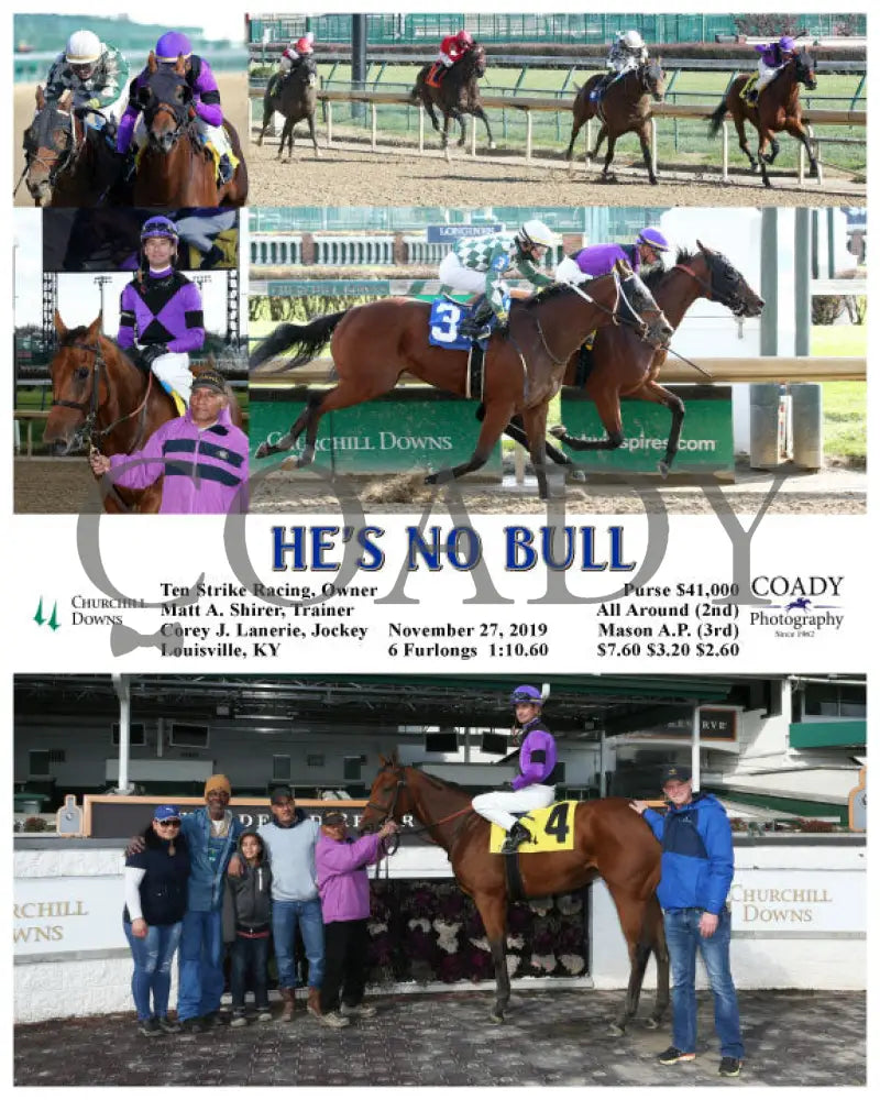 He’s No Bull - 11-27-19 R01 Cd Churchill Downs