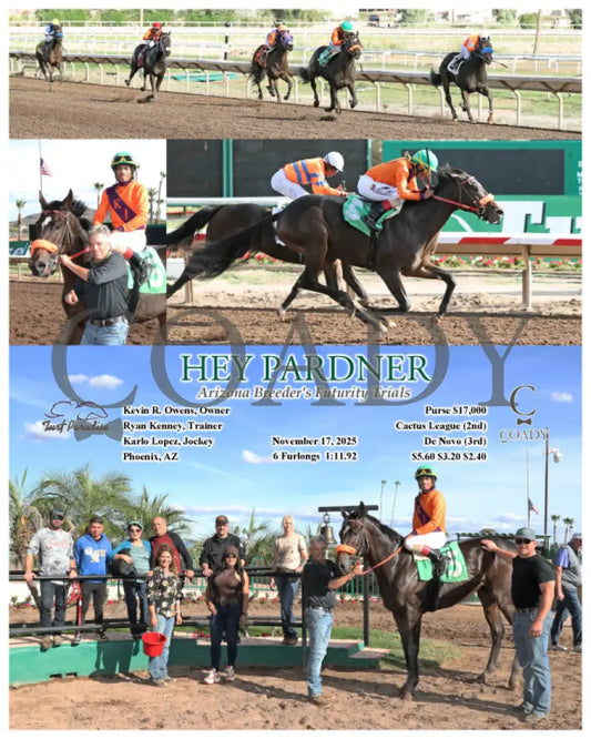HEY PARDNER - Arizona Breeder’s Futurity Trials - 11-17-25 - R03 - TUP Turf Paradise