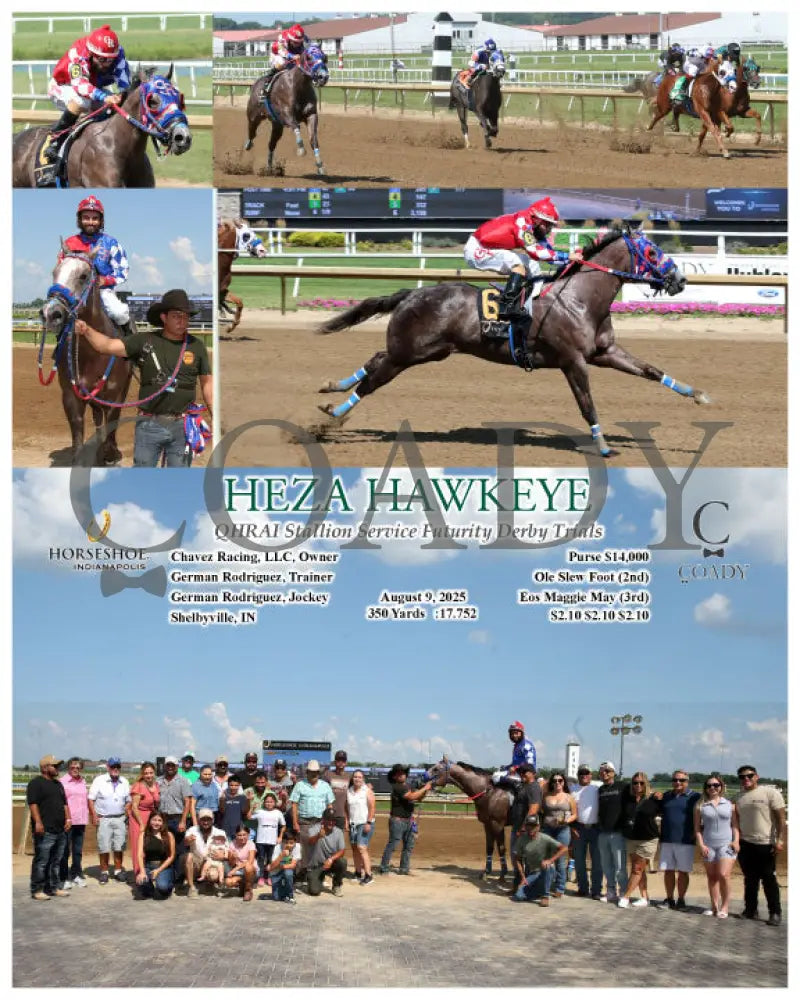HEZA HAWKEYE - QHRAI Stallion Service Futurity Derby Trials - 08-09-25 - R12 - IND Indiana Grand