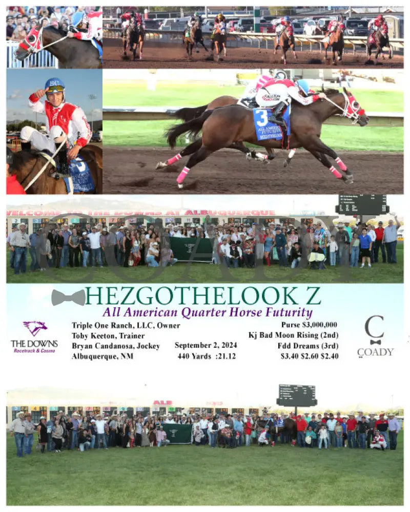 Hezgothelook Z - All American Quarter Horse Futurity 09-02-24 R11 Alb Downs At Albuquerque