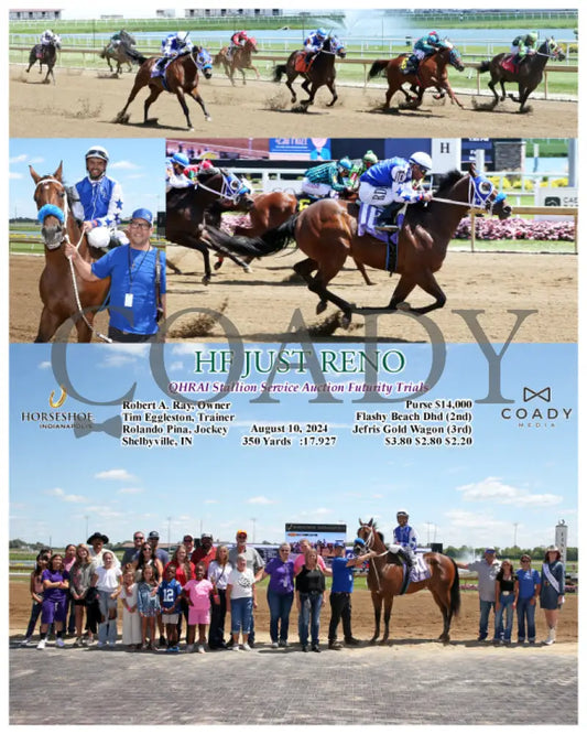 Hf Just Reno - Qhrai Stallion Service Auction Futurity Trials 08-10-24 R06 Ind Indiana Grand