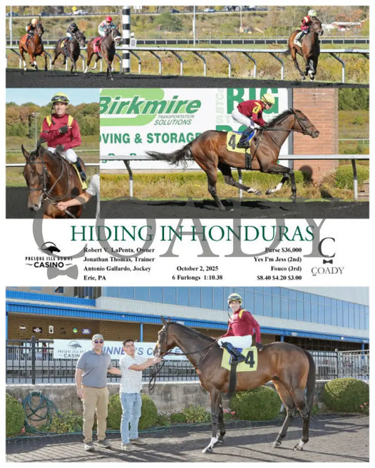 HIDING IN HONDURAS - 10-02-25 - R02 - PID Presque Isle Downs