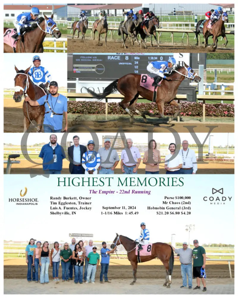 Highest Memories - The Empire 22Nd Running 09-11-24 R08 Ind Indiana Grand