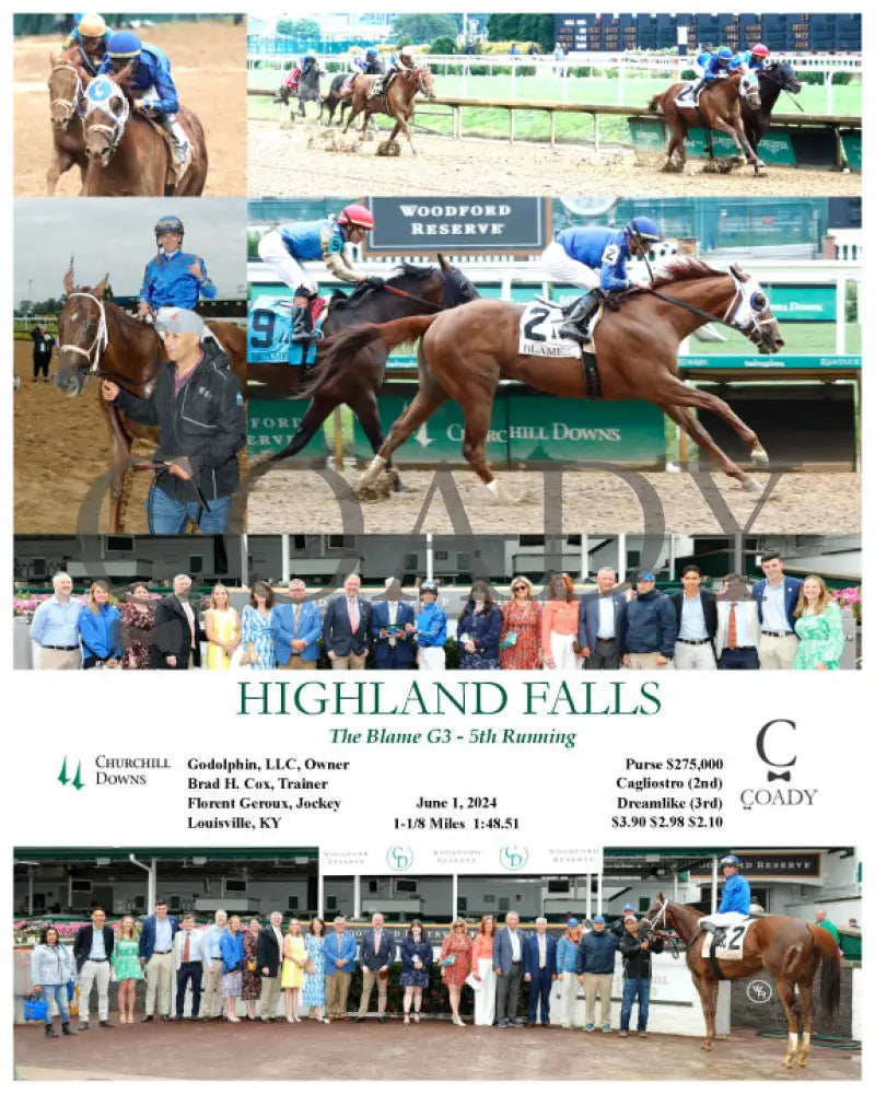 Highland Falls - The Blame G3 5Th Running 06-01-24 R10 Cd Churchill Downs