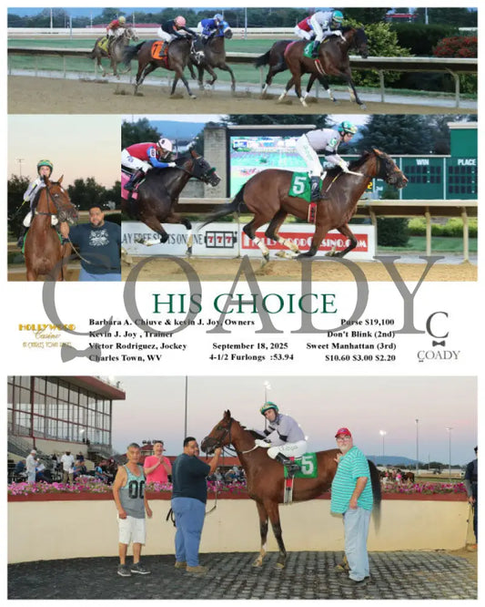 HIS CHOICE - 09-18-25 - R01 - CT Hollywood Casino at Charles Town Races