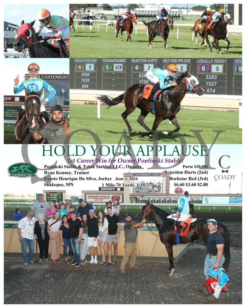 Hold Your Applause - 1St Career Win For Owner Poplinski Stable! 06-01-24 R03 Cby Canterbury Park