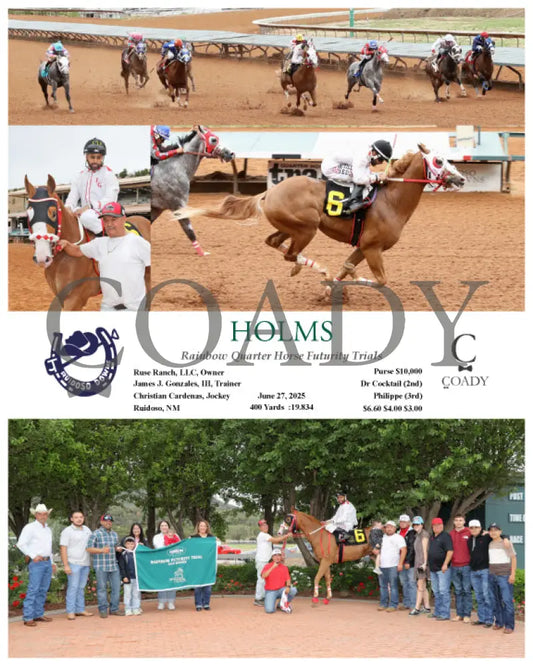 HOLMS - Rainbow Quarter Horse Futurity Trials - 06-27-25 - R08 - RUI Ruidoso Downs