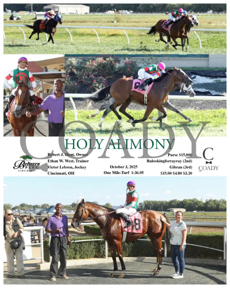 HOLY ALIMONY - 100325 - Race 08 - BTP Presque Isle Downs