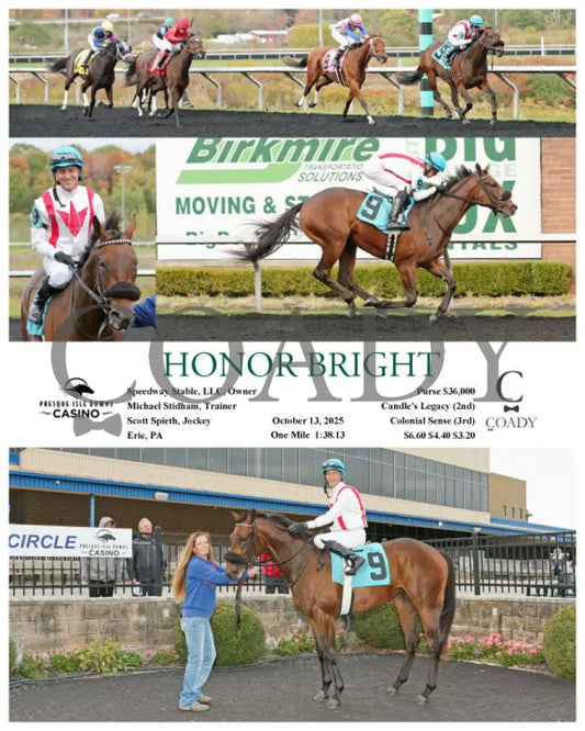 HONOR BRIGHT - 10-13-25 - R05 - PID Presque Isle Downs