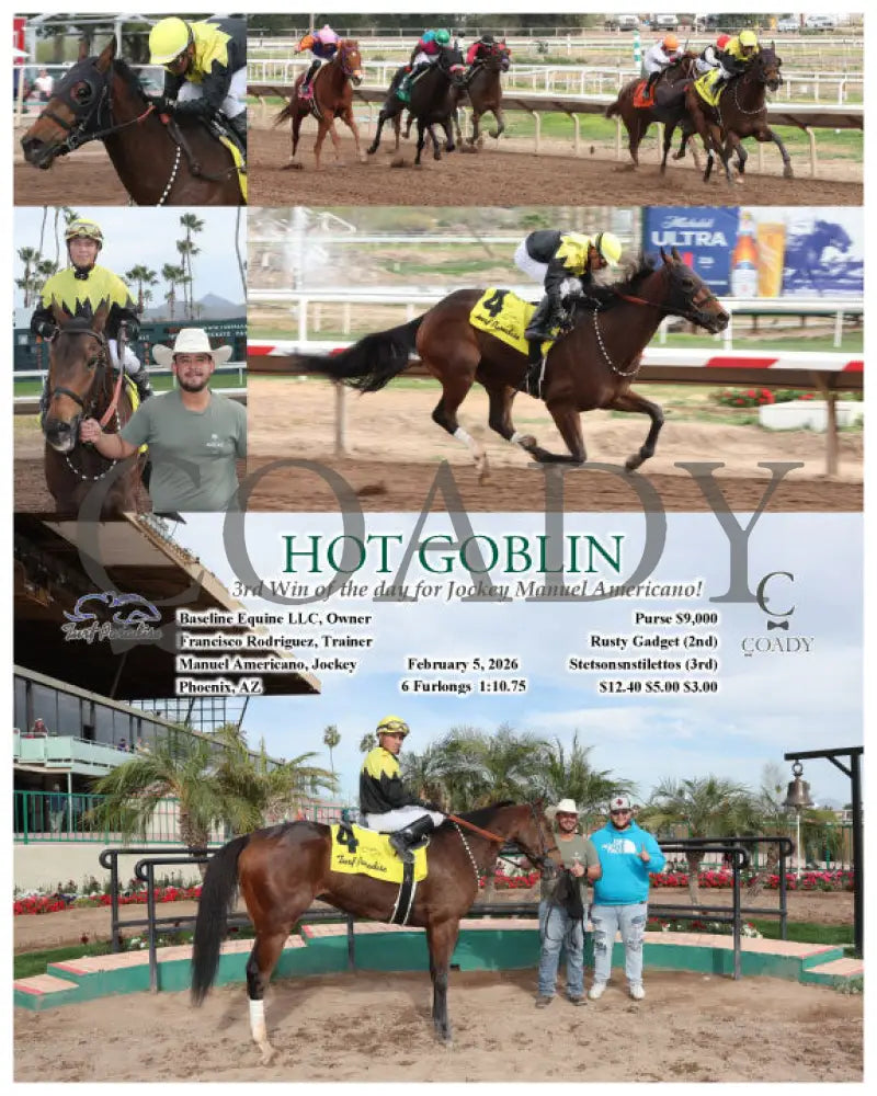HOT GOBLIN - 3rd Win of the day for Jockey Manuel Americano! - 02-05-26 - R05 - TUP - Coady Media - Kurtis Coady Photography