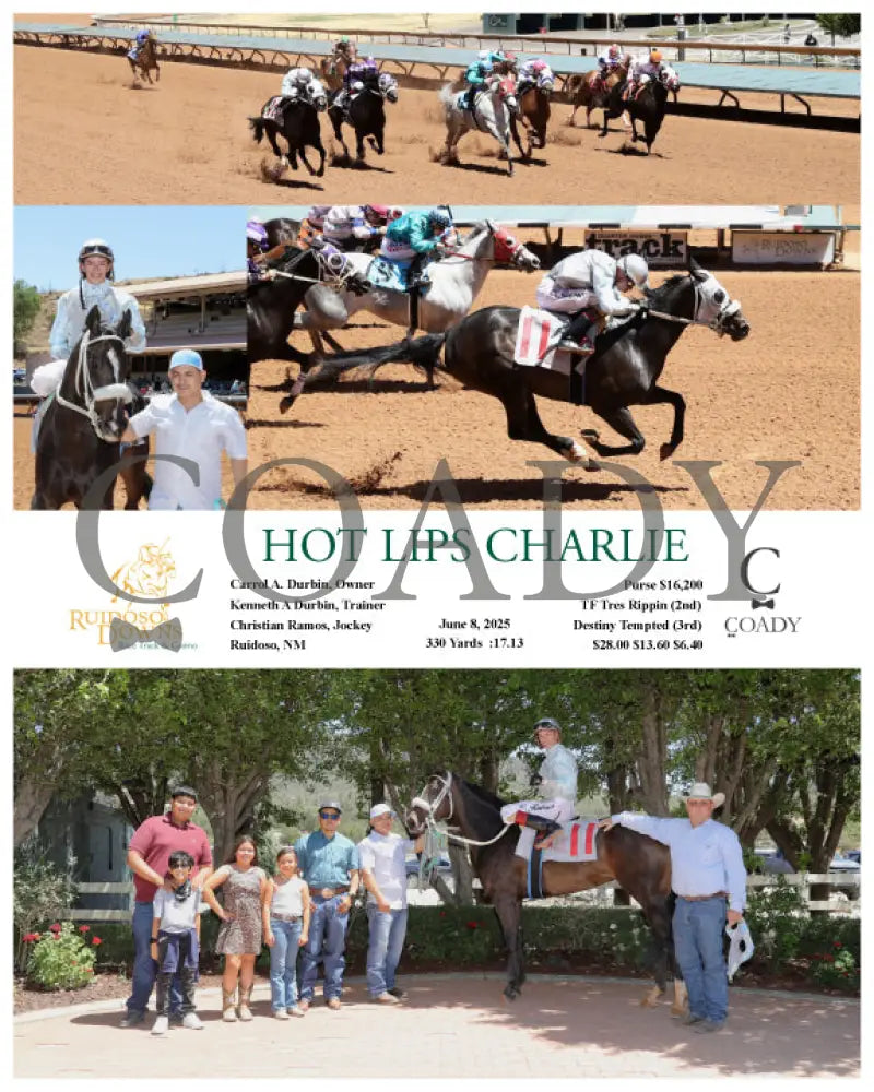 HOT LIPS CHARLIE - 06-08-25 - R04 - RUI Ruidoso Downs