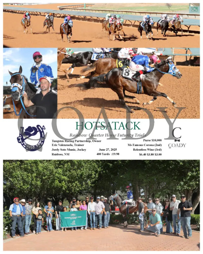 HOTSATACK - Rainbow Quarter Horse Futurity Trials - 06-27-25 - R16 - RUI Ruidoso Downs