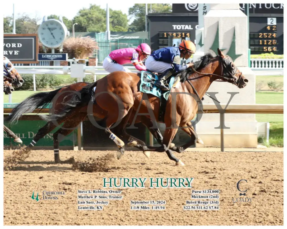 Hurry - 09-15-24 R09 Cd Action Churchill Downs