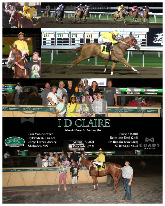 I D Claire - Northlands Juvenile 08-15-24 R08 Cby Canterbury Park