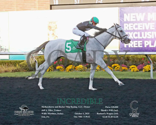 INCREDIBLE - 10-01-25 - R06 - PID - Finish 02 Presque Isle Downs