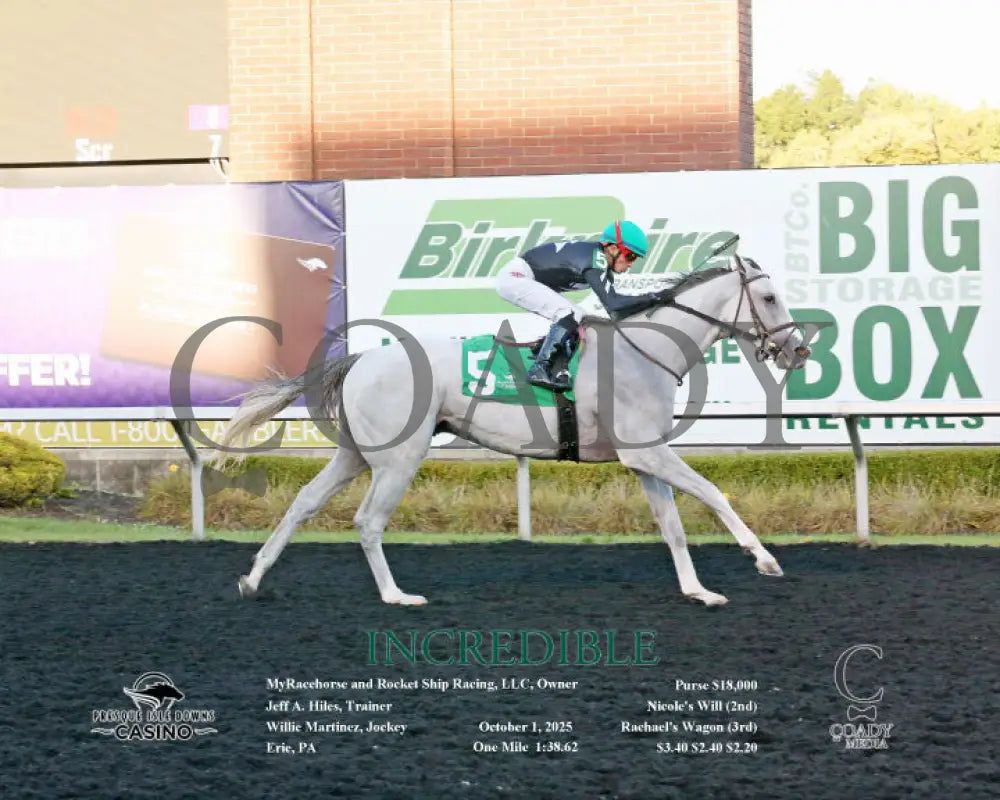 INCREDIBLE - 10-01-25 - R06 - PID - Finish Presque Isle Downs