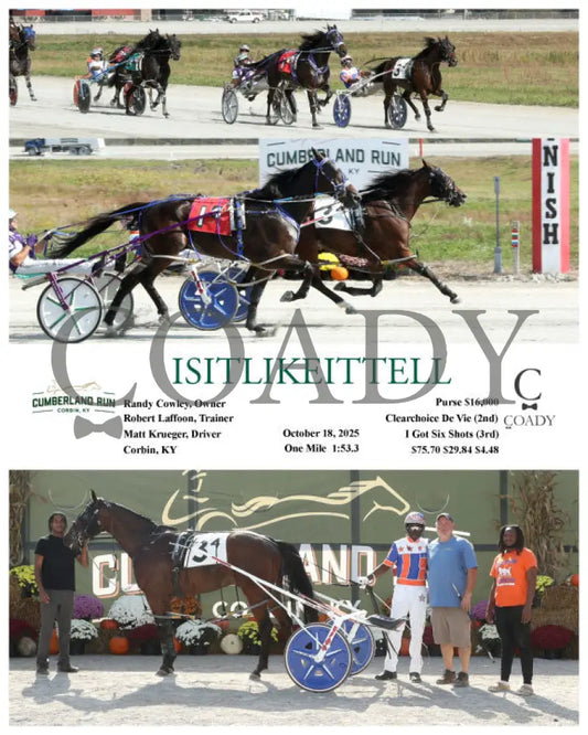 ISITLIKEITTELL - 101825 - Race 04 - CMR Presque Isle Downs