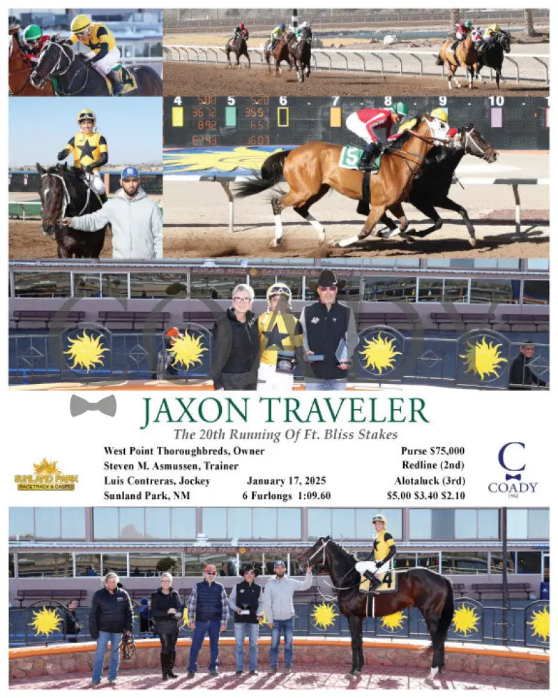 Jaxon Traveler - The 20Th Running Of Ft. Bliss Stakes 01-17-25 R06 Sun Turfway Park
