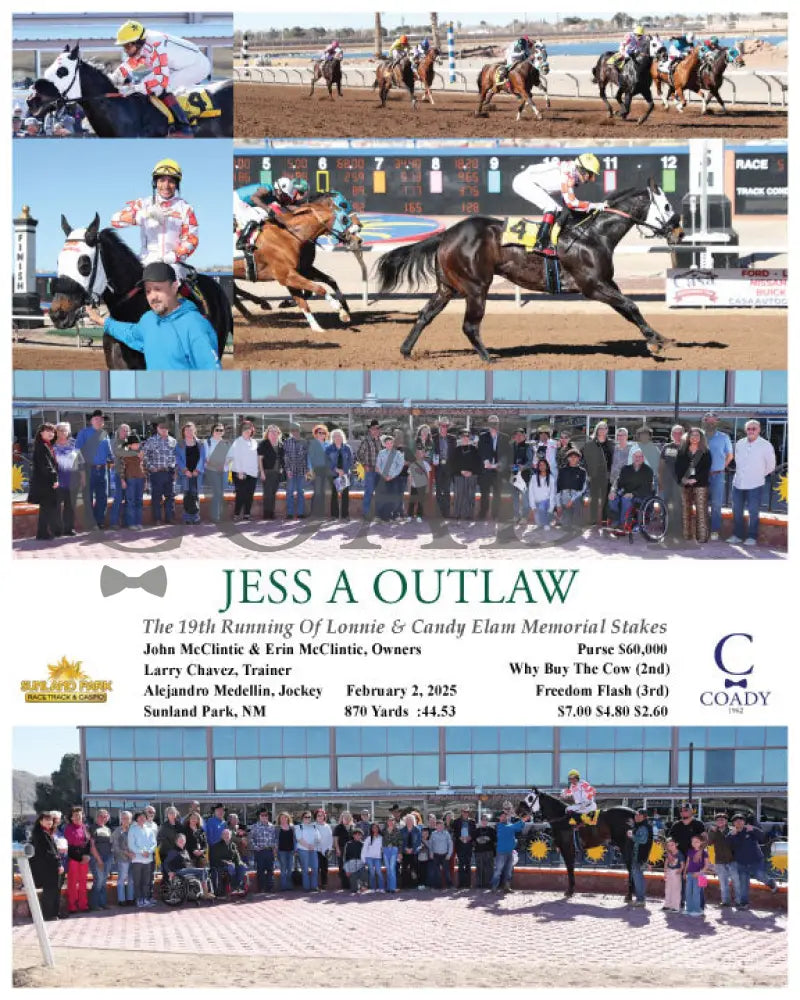 Jess A Outlaw - The 19Th Running Of Lonnie & Candy Elam Memorial Stakes 02-02-25 R05 Sun Turfway