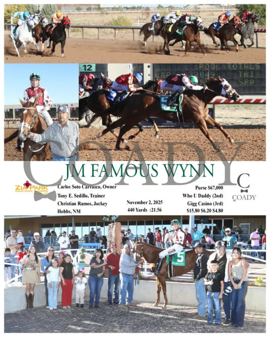 JM FAMOUS WYNN - 4th Win of the day for Jockey Christian Ramos - 11-02-25 - R08 - ZIA Zia Park