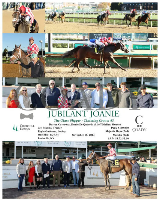 Jubilant Joanie - The Glass Slipper Claiming Crown #3 11-16-24 R07 Cd Churchill Downs