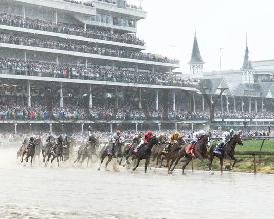 Justify - 050518 Race 12 Cd The Kentucky Derby G1 Aerial Head On First Pass 01 Churchill Downs
