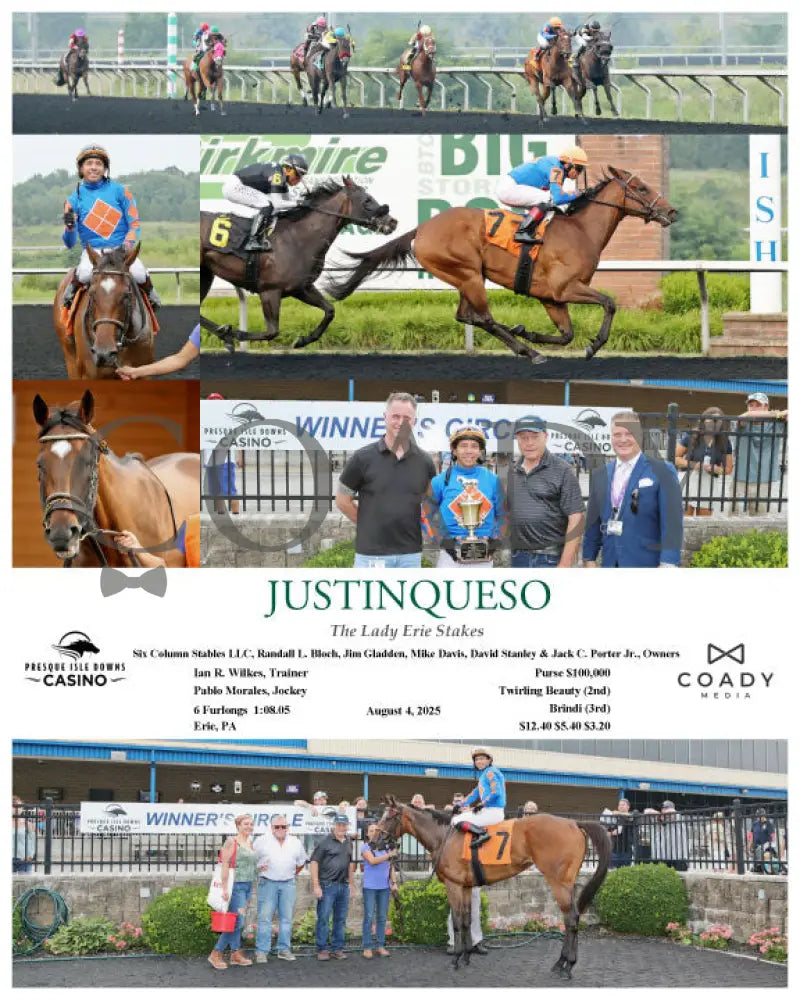 JUSTINQUESO - The Lady Erie Stakes - 08-04-25 - R07 - PID Presque Isle Downs