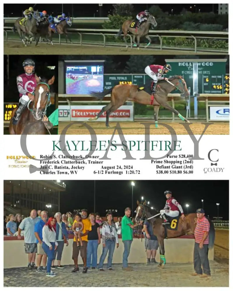 Kaylee’s Spitfire - 08-24-24 R06 Ct Hollywood Casino At Charles Town Races