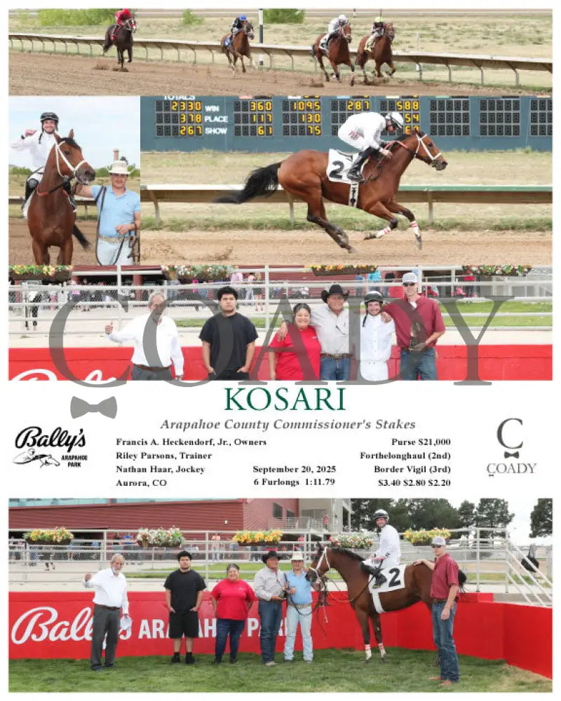 KOSARI - Arapahoe County Commissioner's Stakes - 09-20-25 - R06 - ARP - Coady Media - Kurtis Coady Photography
